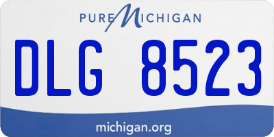 MI license plate DLG8523