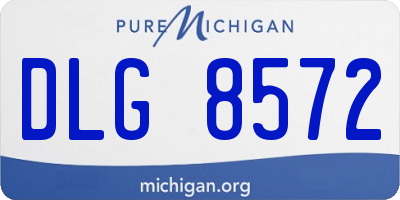MI license plate DLG8572