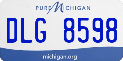 MI license plate DLG8598