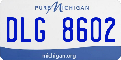 MI license plate DLG8602