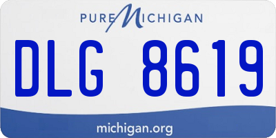MI license plate DLG8619