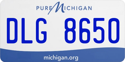 MI license plate DLG8650
