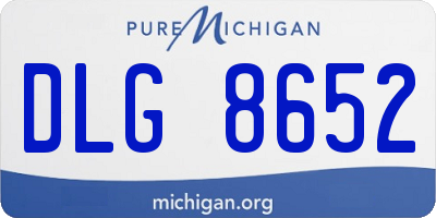 MI license plate DLG8652