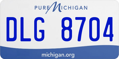 MI license plate DLG8704