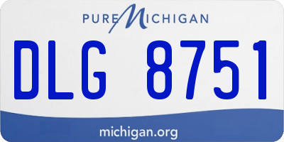 MI license plate DLG8751