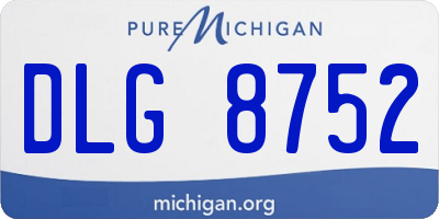 MI license plate DLG8752
