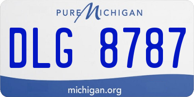 MI license plate DLG8787