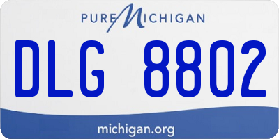 MI license plate DLG8802