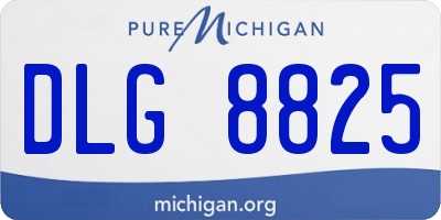 MI license plate DLG8825