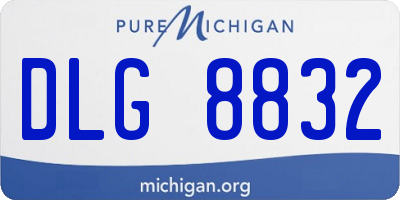 MI license plate DLG8832