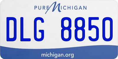 MI license plate DLG8850