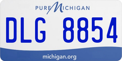 MI license plate DLG8854