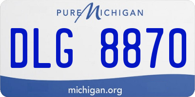 MI license plate DLG8870