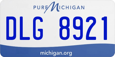 MI license plate DLG8921