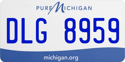 MI license plate DLG8959