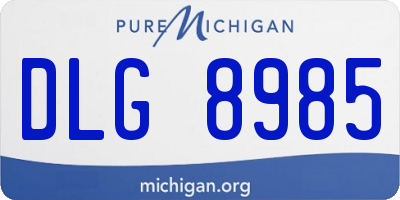MI license plate DLG8985