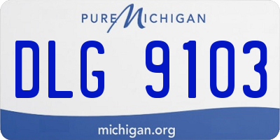 MI license plate DLG9103