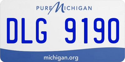 MI license plate DLG9190