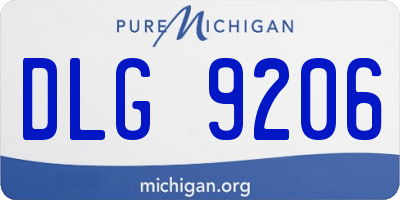 MI license plate DLG9206
