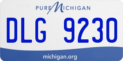 MI license plate DLG9230