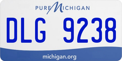 MI license plate DLG9238