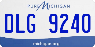 MI license plate DLG9240
