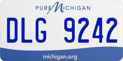 MI license plate DLG9242