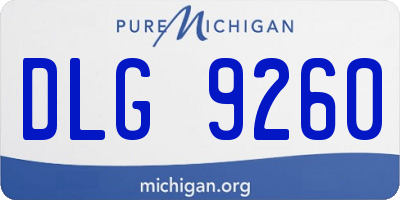 MI license plate DLG9260