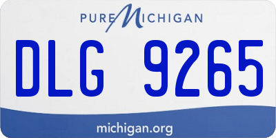 MI license plate DLG9265