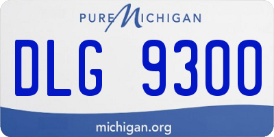 MI license plate DLG9300
