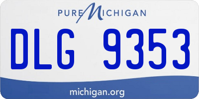 MI license plate DLG9353