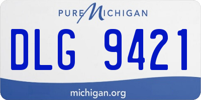 MI license plate DLG9421