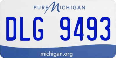 MI license plate DLG9493