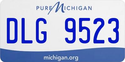 MI license plate DLG9523