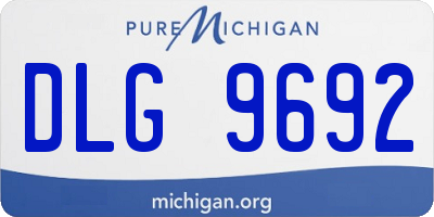 MI license plate DLG9692