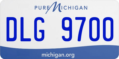 MI license plate DLG9700