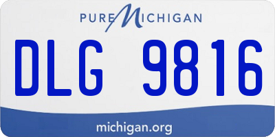 MI license plate DLG9816