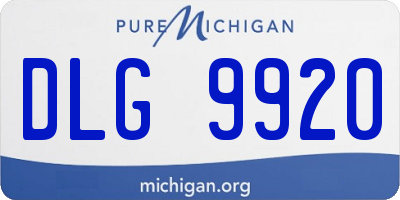 MI license plate DLG9920