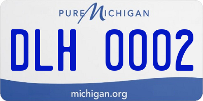 MI license plate DLH0002