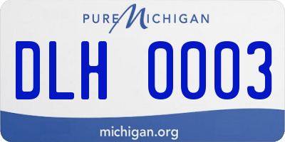MI license plate DLH0003