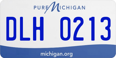 MI license plate DLH0213