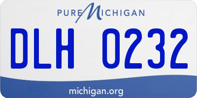 MI license plate DLH0232