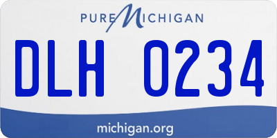 MI license plate DLH0234