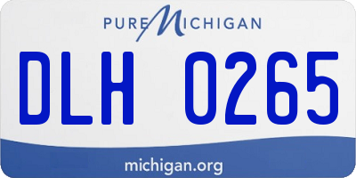 MI license plate DLH0265