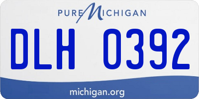 MI license plate DLH0392