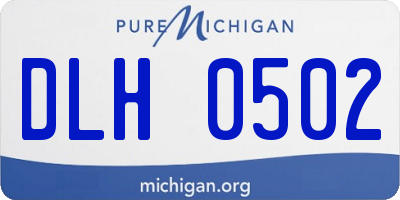 MI license plate DLH0502