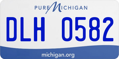 MI license plate DLH0582