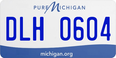 MI license plate DLH0604