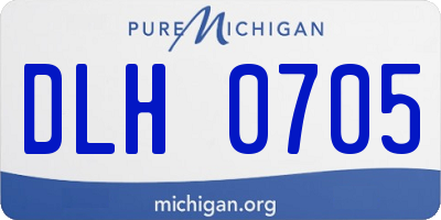 MI license plate DLH0705