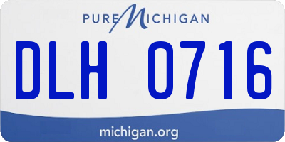 MI license plate DLH0716